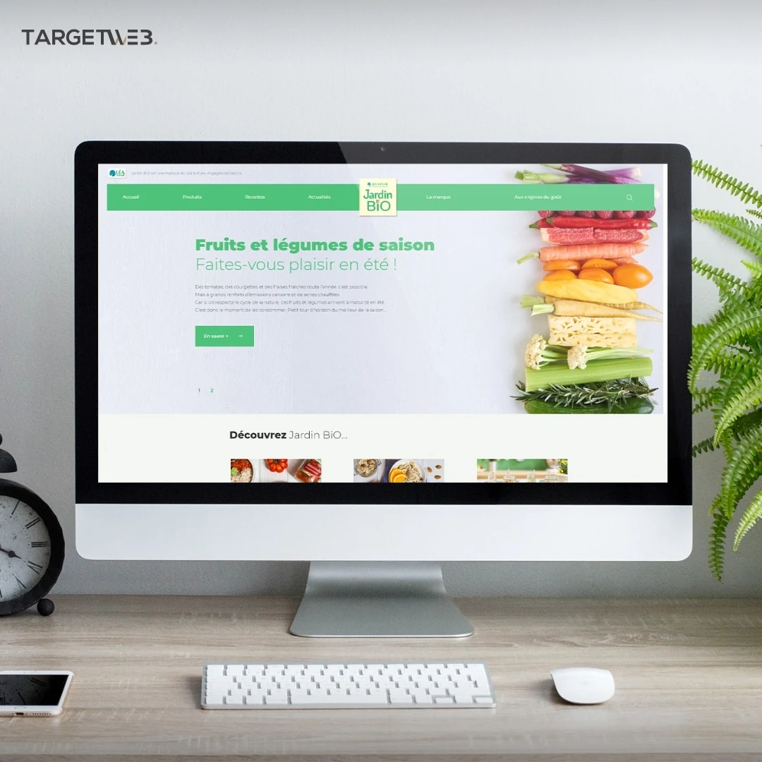 Accueil du site Jardin BiO étic sur ordinateur